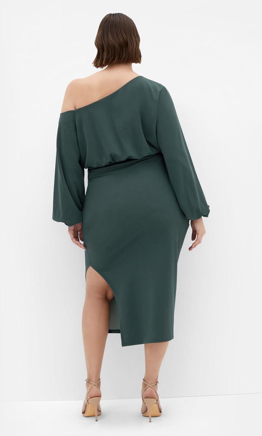 image:imageCity Chic Womens Plus Size Cocktail Dress Alysia Tie Front MidiForest