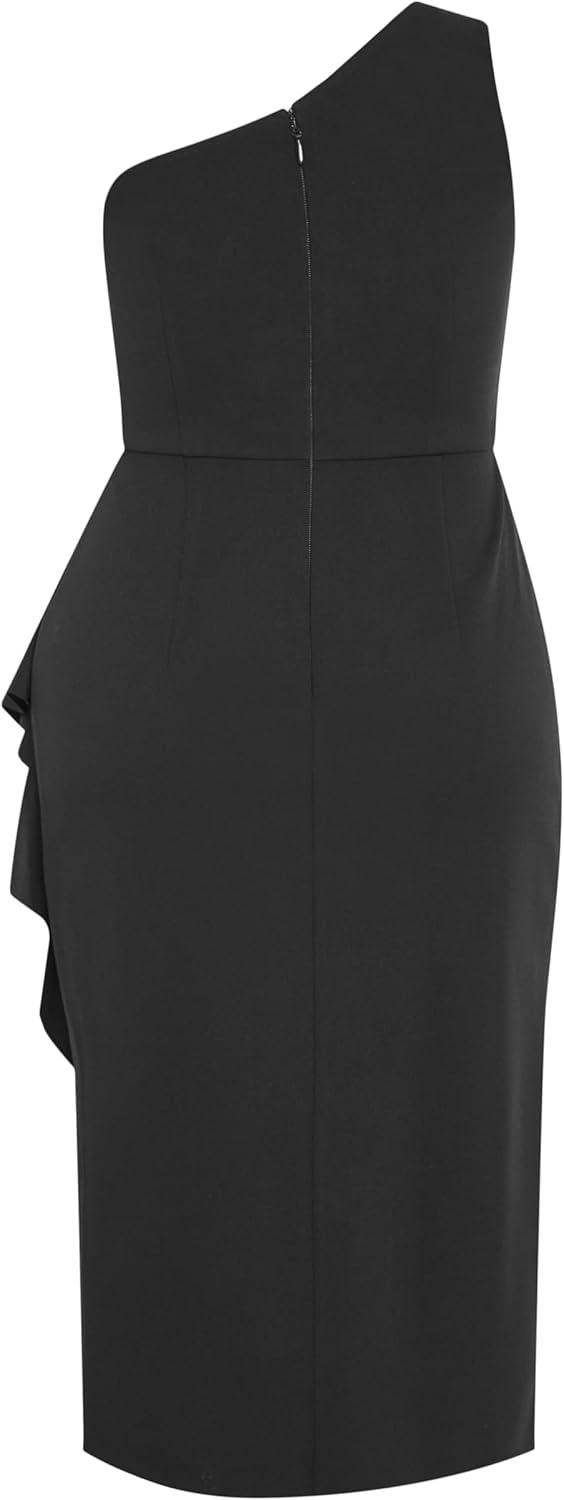 image:imageCity Chic Womens Plus Size Cocktail Dress Priyanka One ShoulderBlack