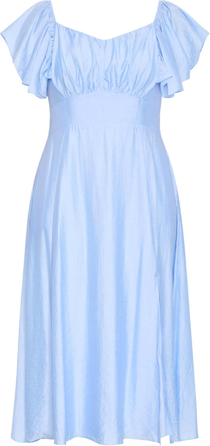 image:imageCity Chic Womens Plus Size Dress Alisia TieBack MidiSky Blue