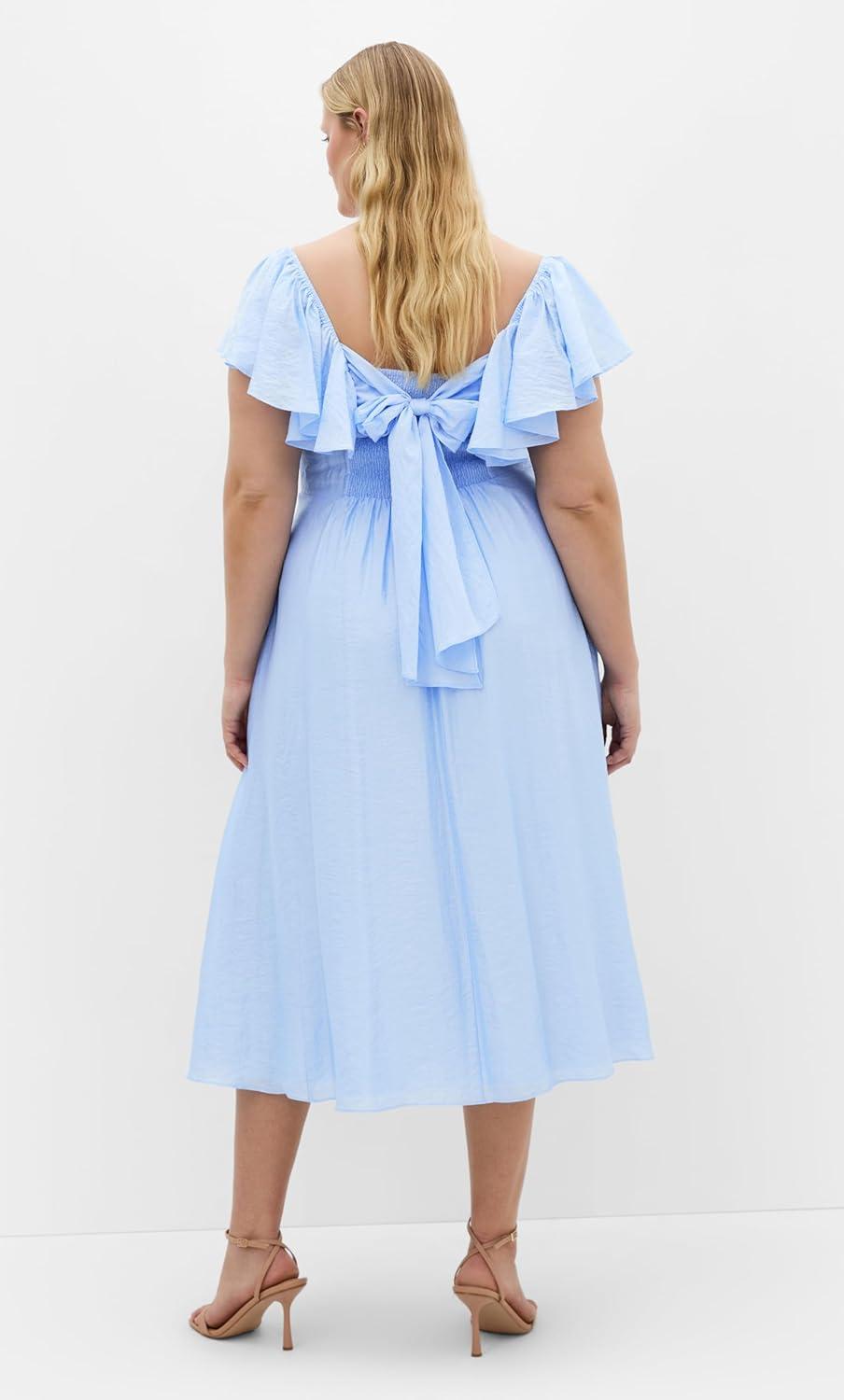 image:imageCity Chic Womens Plus Size Dress Alisia TieBack MidiSky Blue