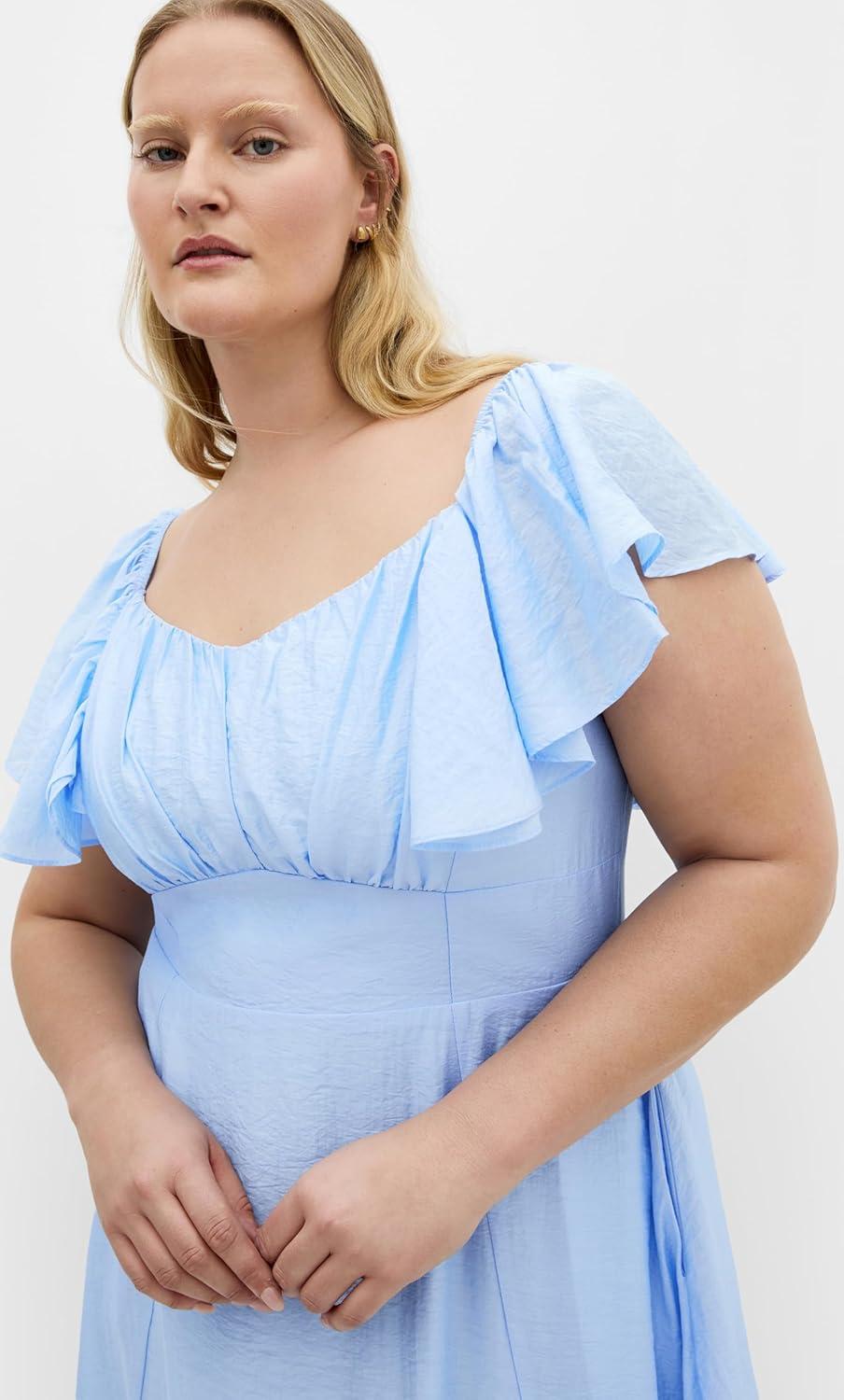 image:imageCity Chic Womens Plus Size Dress Alisia TieBack MidiSky Blue