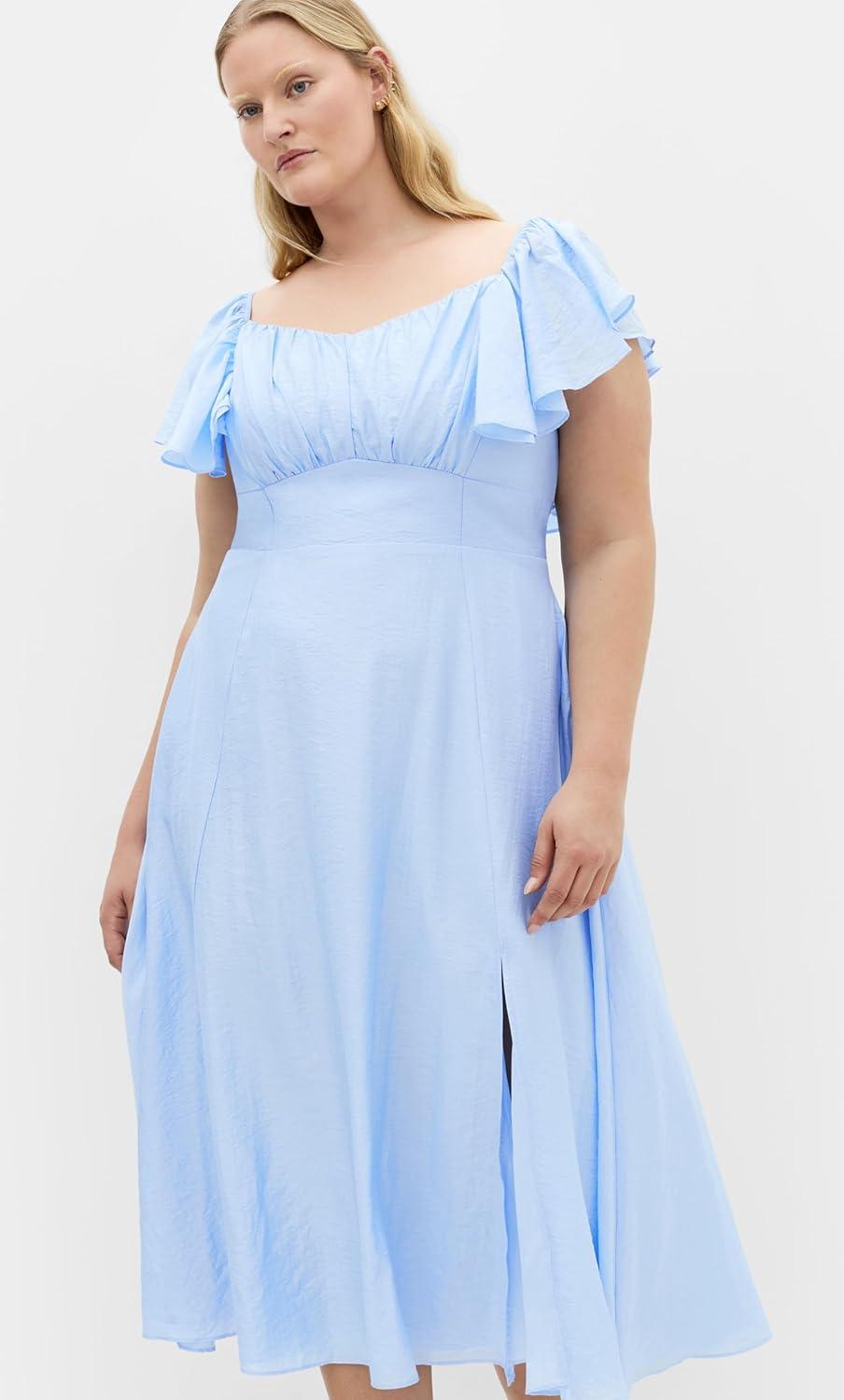 image:imageCity Chic Womens Plus Size Dress Alisia TieBack MidiSky Blue
