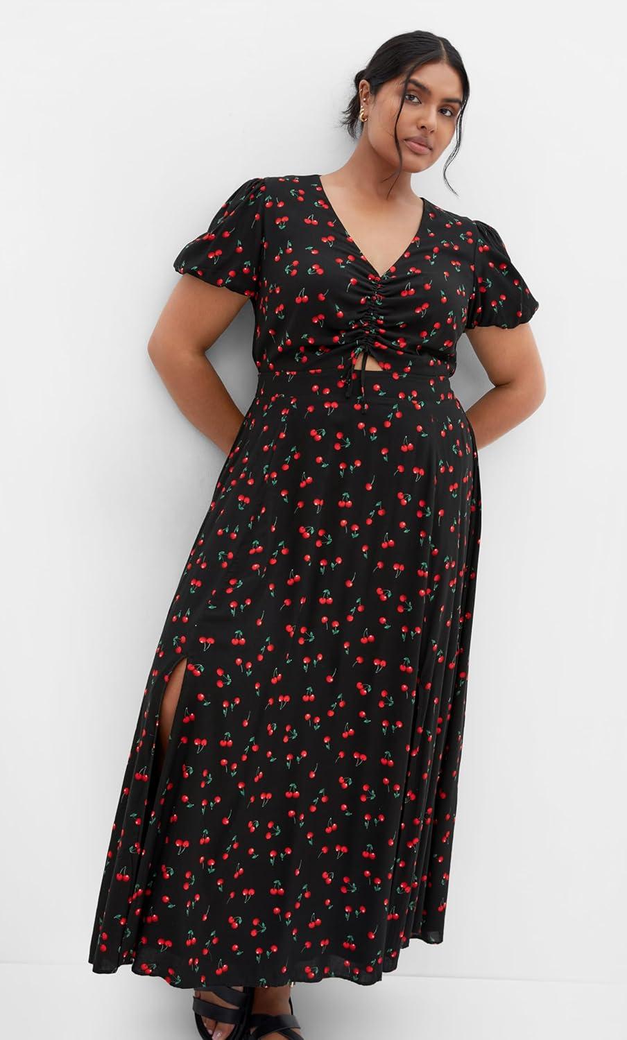 image:imageCity Chic Womens Plus Size Dress AliyaBlk Cherry