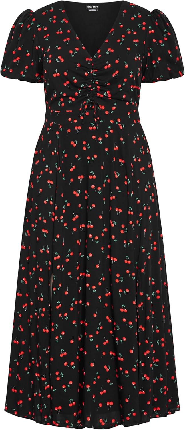image:imageCity Chic Womens Plus Size Dress AliyaBlk Cherry