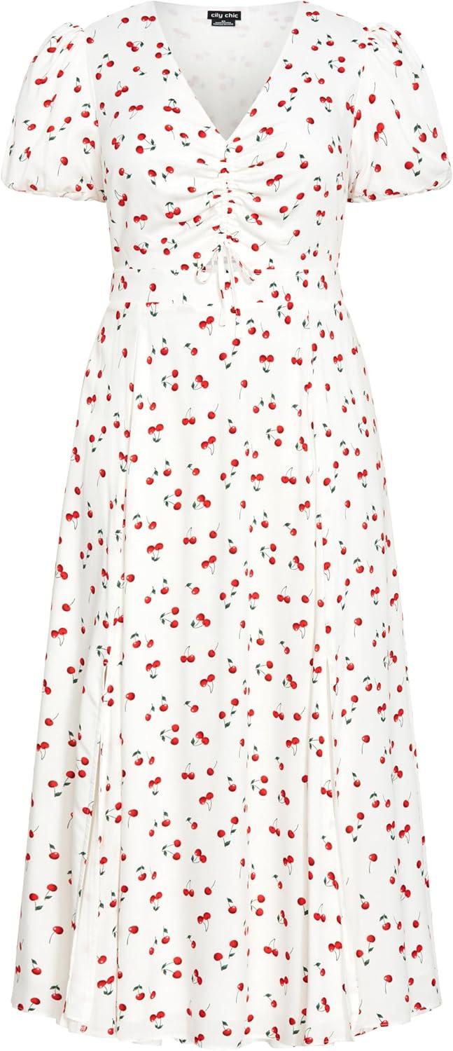image:imageCity Chic Womens Plus Size Dress AliyaIvory Cherry