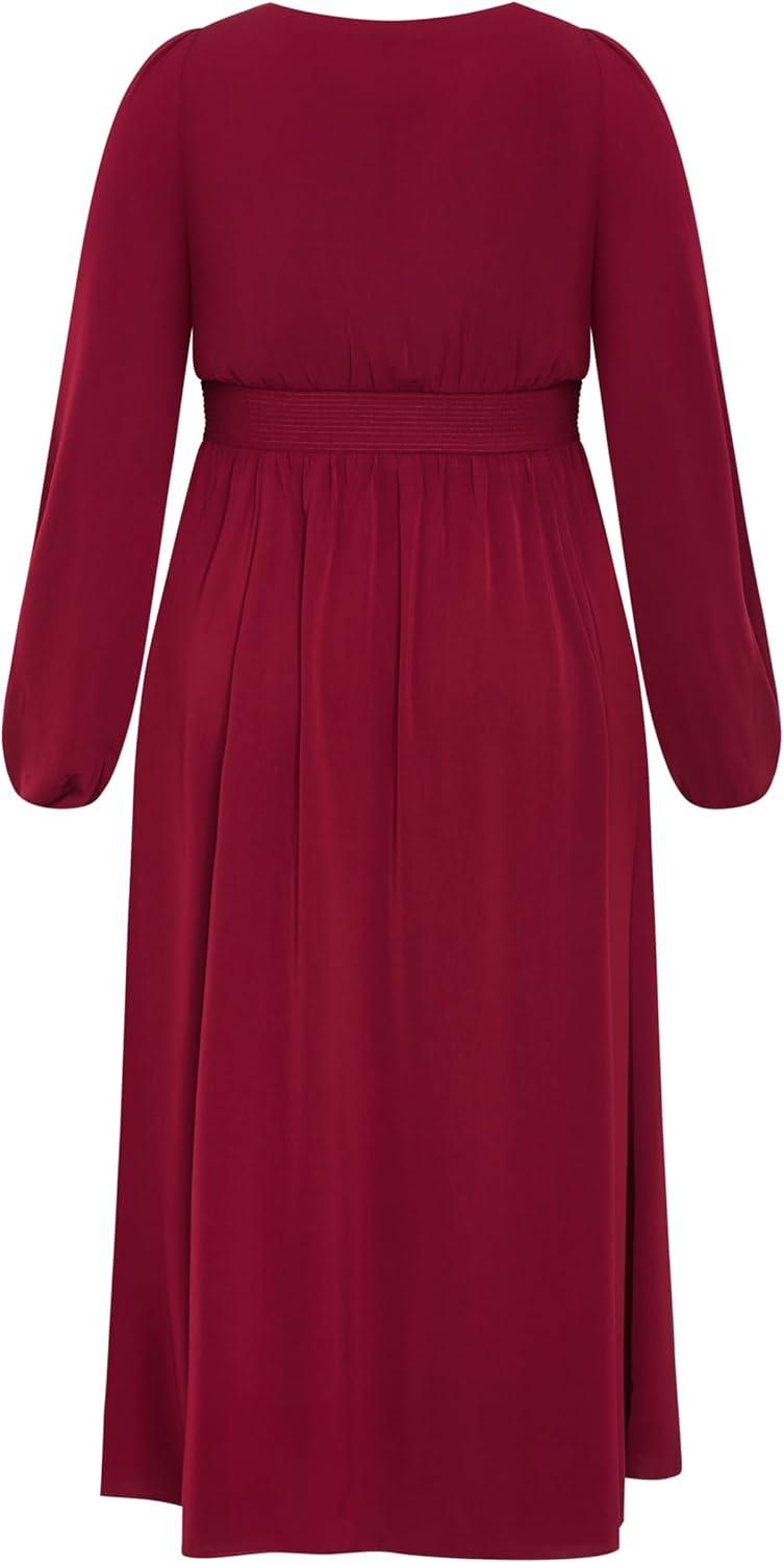image:imageCity Chic Womens Plus Size Dress Ivanna V Neck MaxiDark Cherry