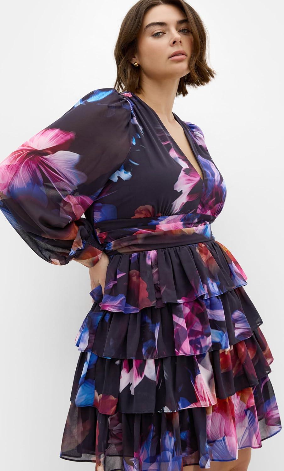 image:imageCity Chic Womens Plus Size Dress Kailey Print MiniVivid Floral
