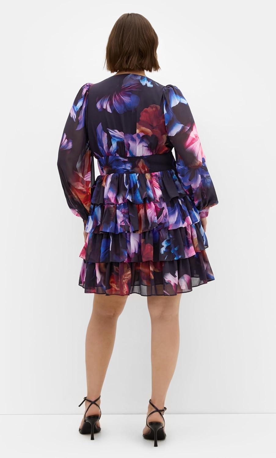 image:imageCity Chic Womens Plus Size Dress Kailey Print MiniVivid Floral