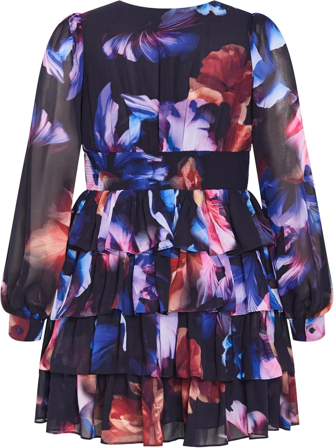 image:imageCity Chic Womens Plus Size Dress Kailey Print MiniVivid Floral