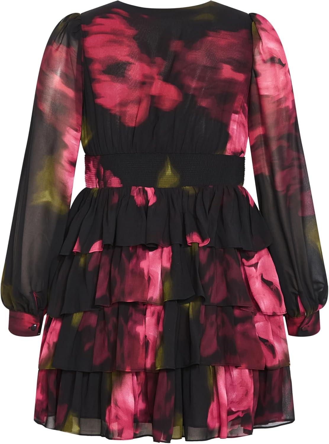 image:imageCity Chic Womens Plus Size Dress Kailey Print MiniVivid Garden