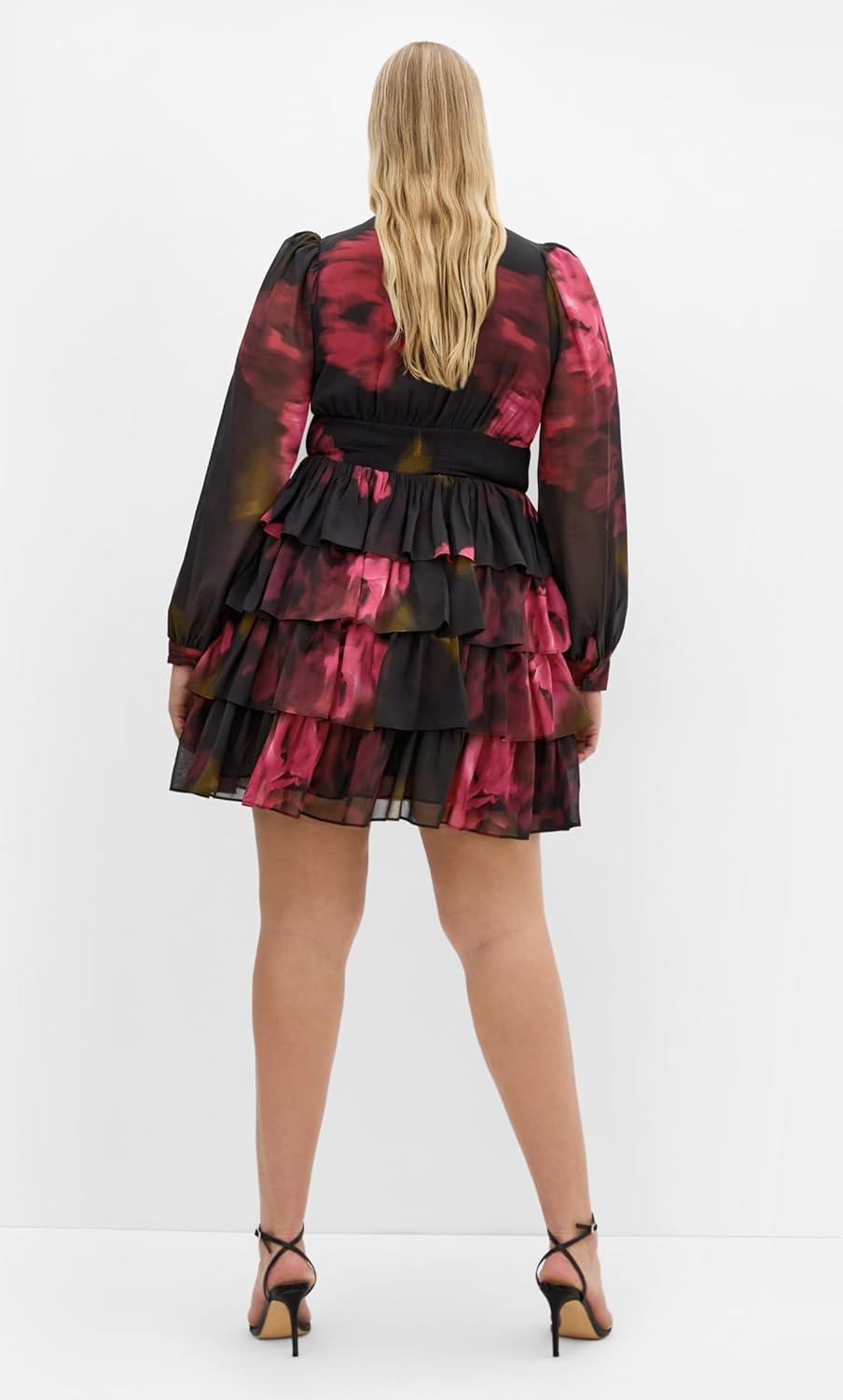 image:imageCity Chic Womens Plus Size Dress Kailey Print MiniVivid Garden