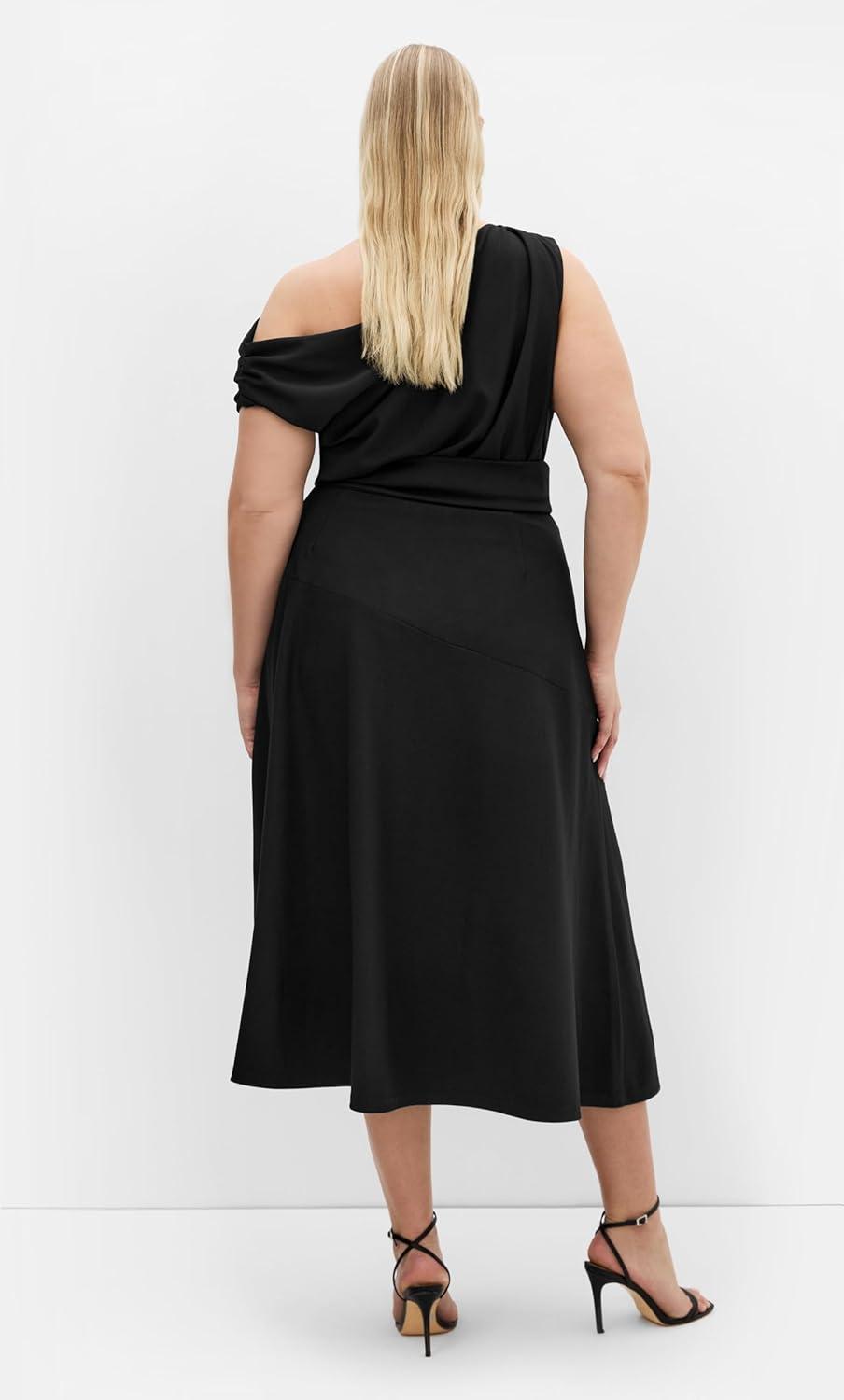 image:imageCity Chic Womens Plus Size Dress Kate Off Shoulder MidiBlack