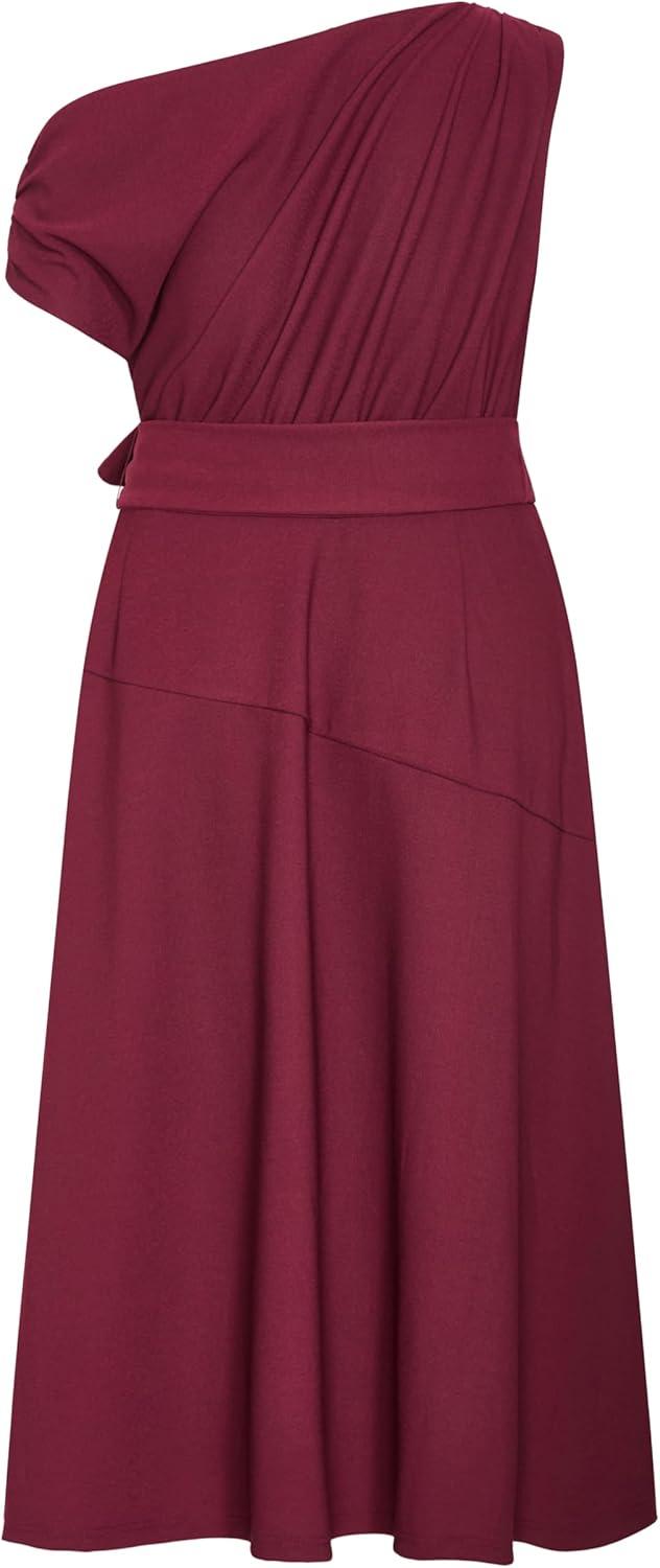 image:imageCity Chic Womens Plus Size Dress Kate Off Shoulder MidiDark Cherry
