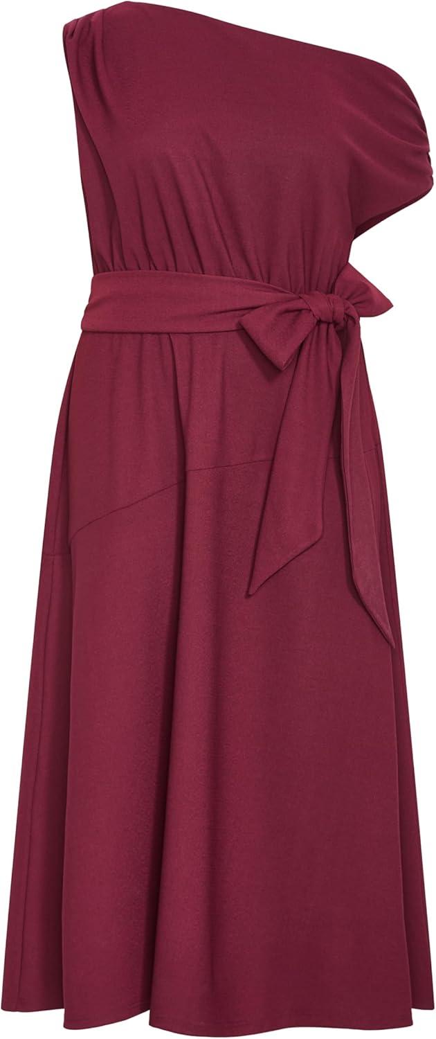 image:imageCity Chic Womens Plus Size Dress Kate Off Shoulder MidiDark Cherry