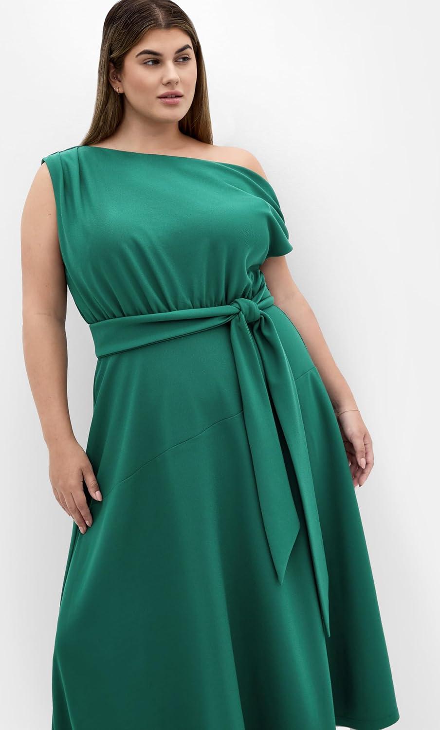 image:imageCity Chic Womens Plus Size Dress Kate Off Shoulder MidiJade