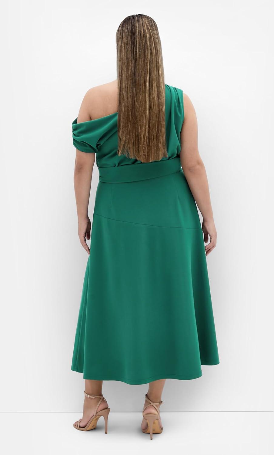 image:imageCity Chic Womens Plus Size Dress Kate Off Shoulder MidiJade