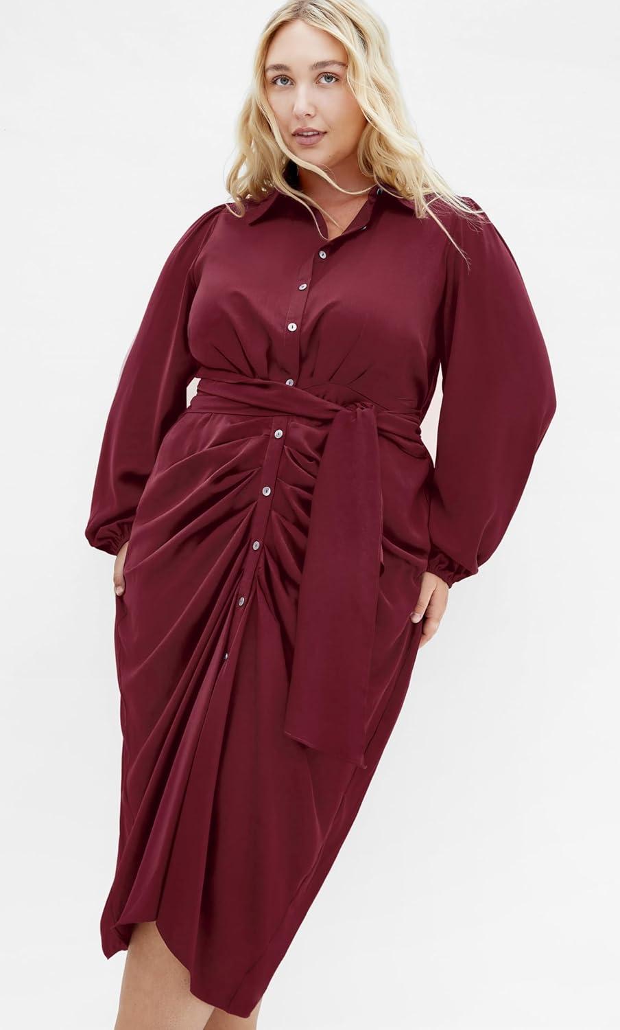 image:imageCity Chic Womens Plus Size Dress LiannaDark Cherry