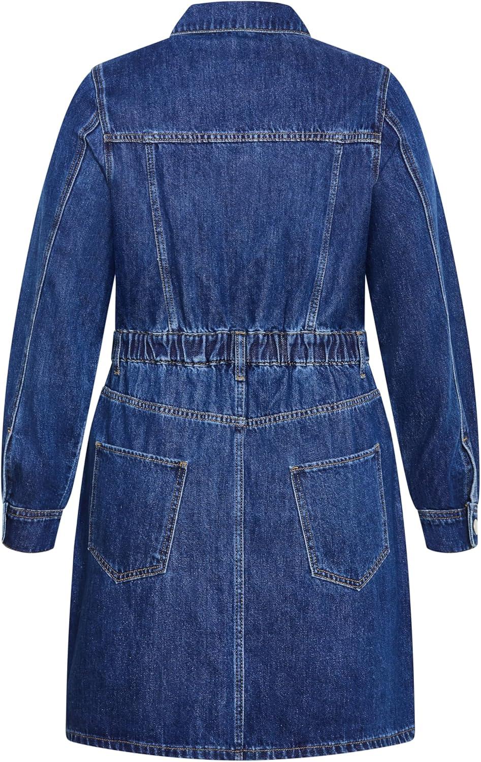 image:imageCity Chic Womens Plus Size Dress Liora Denim MiniDark Denim