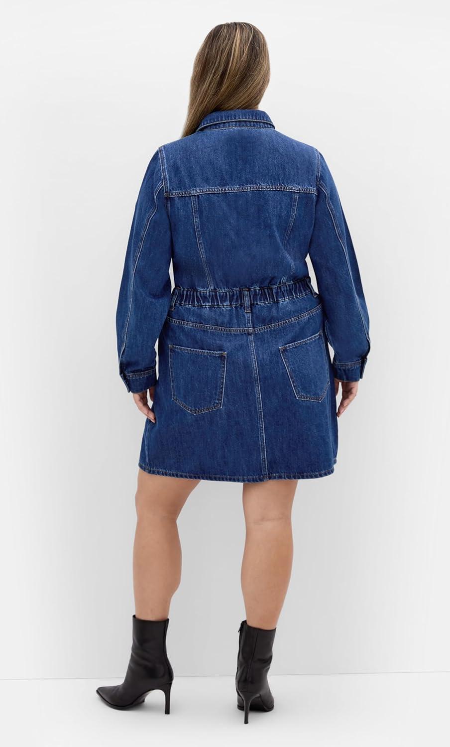 image:imageCity Chic Womens Plus Size Dress Liora Denim MiniDark Denim