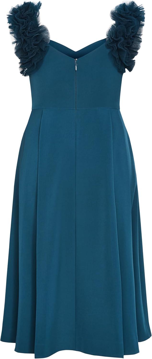 image:imageCity Chic Womens Plus Size Dress Roselyn Ruffle Tulle MidiPeacock