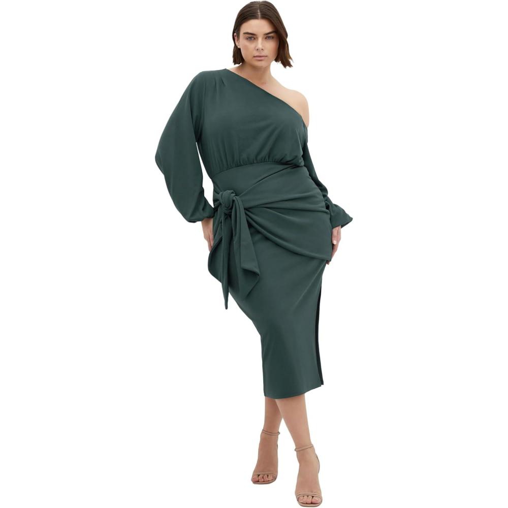 image:imageCity Chic Womens Plus Size Cocktail Dress  Alysia Tie Front MidiForest
