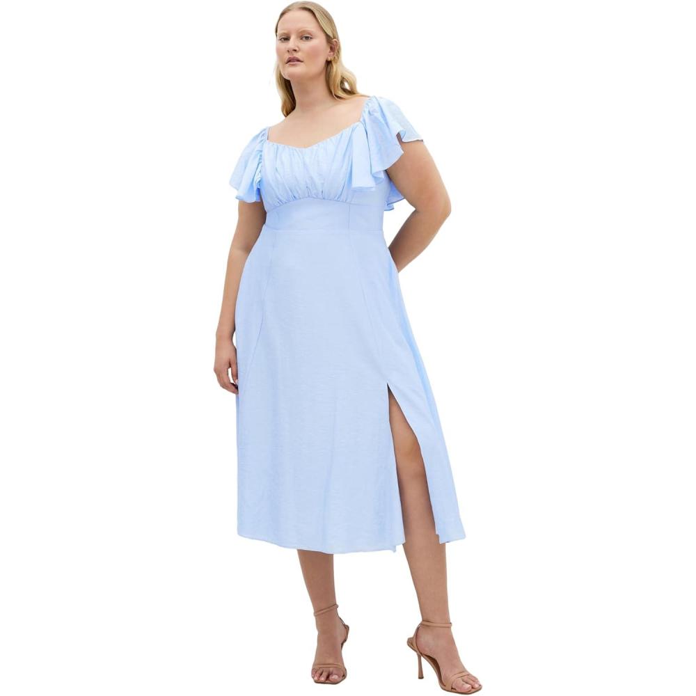 image:imageCity Chic Womens Plus Size Dress Alisia TieBack MidiSky Blue