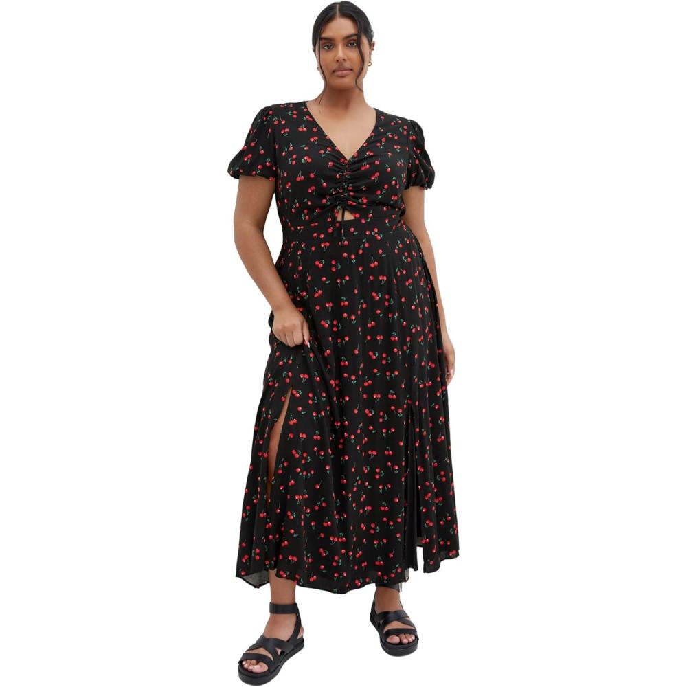 image:imageCity Chic Womens Plus Size Dress AliyaBlk Cherry