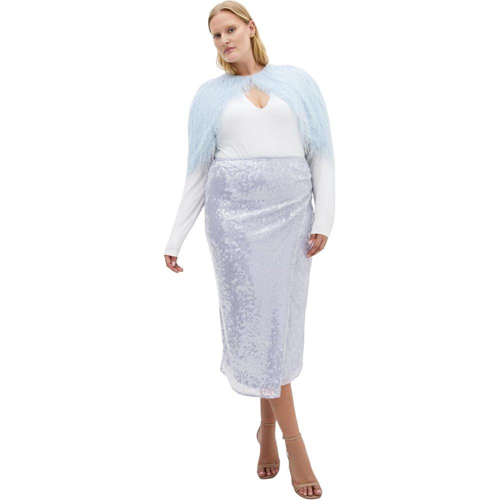 image:imageCity Chic Womens Plus Size Skirt Sequin MidiSky Blue