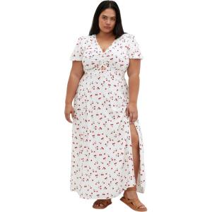 City Chic Women’s Plus Size Dress – Aliya(Ivory Cherry)