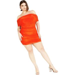 City Chic Women’s Plus Size Dress – Kiera Night Queen(Tangerine)