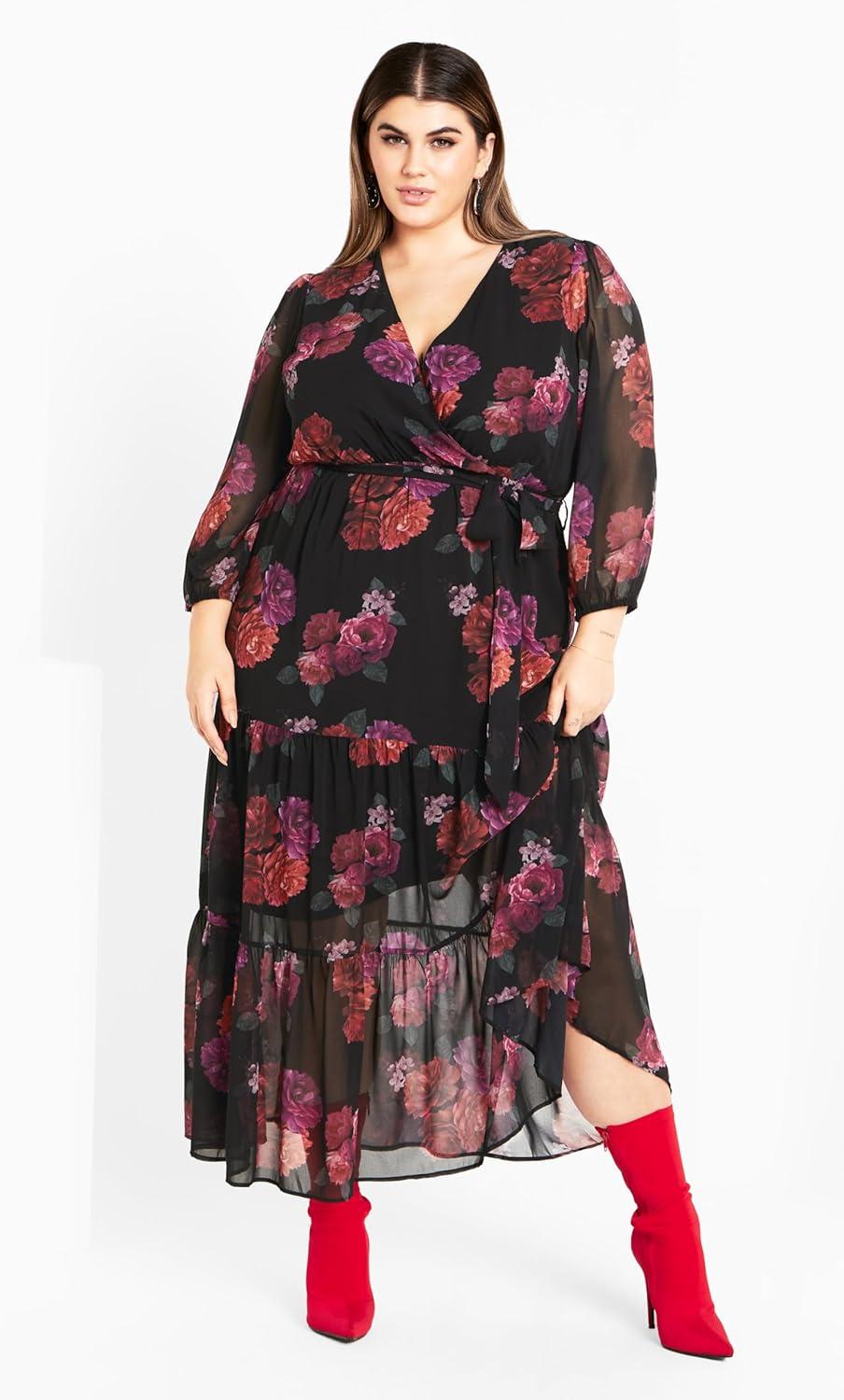 image:imageCity Chic Womens Monique Print Maxi DressPrize Floral