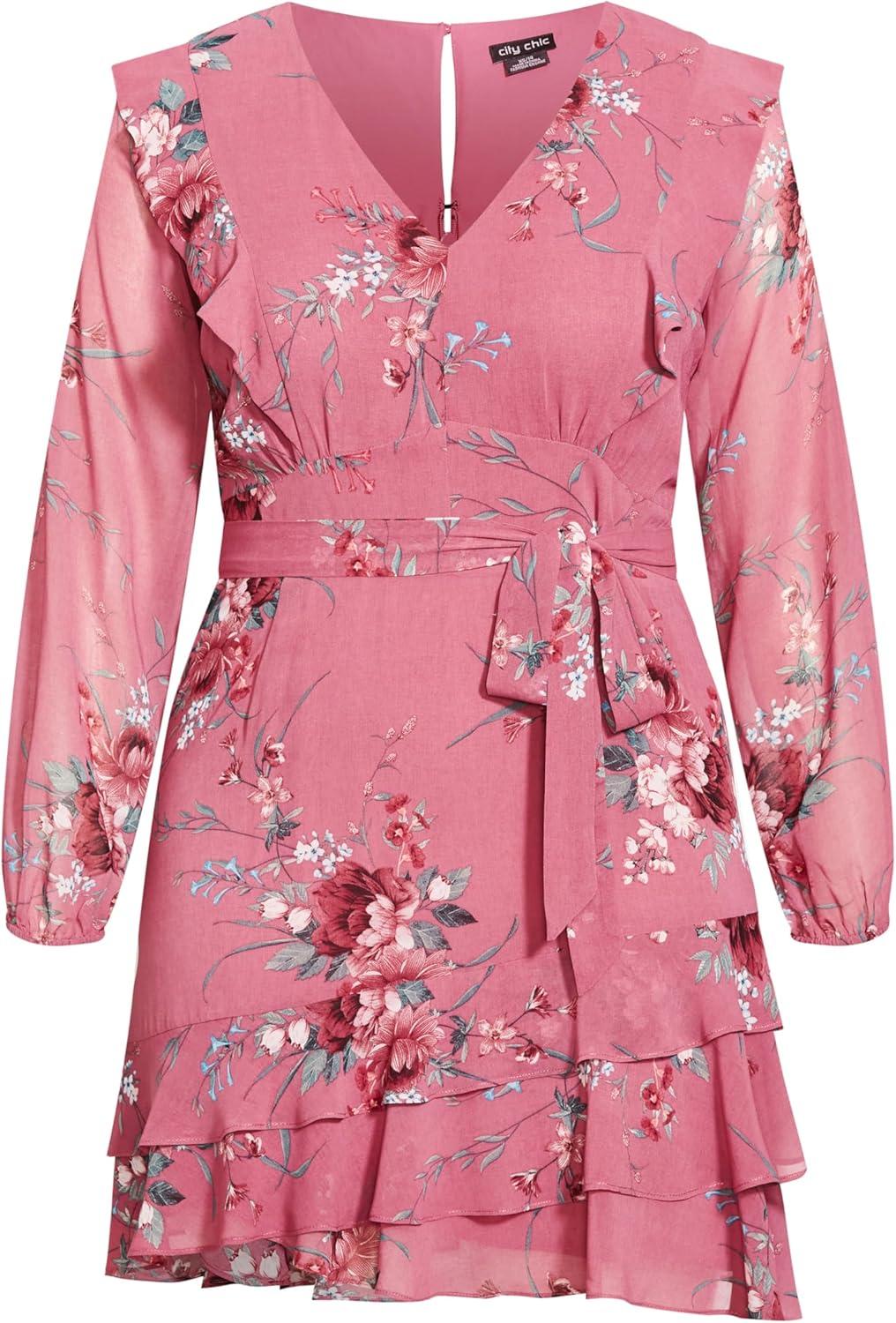 image:imageCity Chic Womens Plus Size Dress LaurenRosey Whimsical Fl