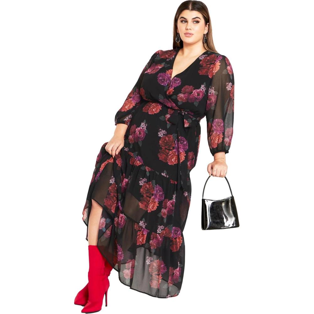 image:imageCity Chic Womens Monique Print Maxi DressPrize Floral