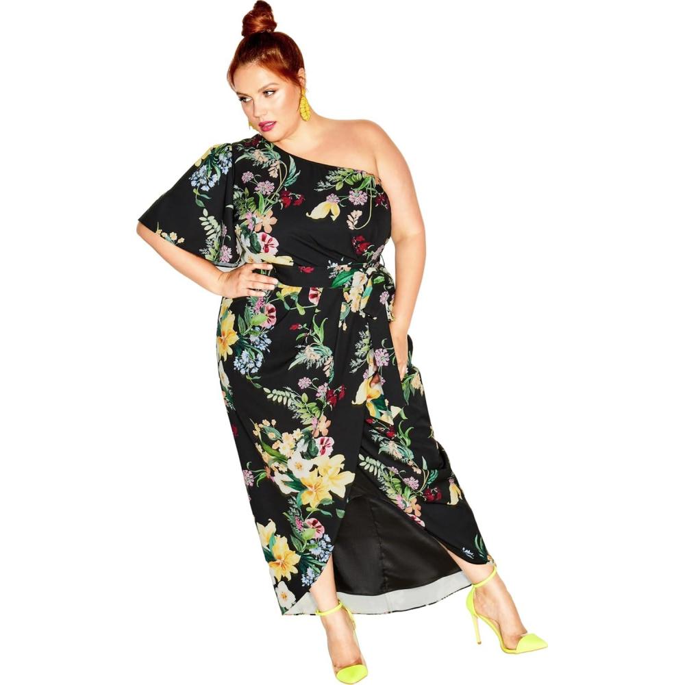 image:imageCity Chic Womens Plus Size Bonnie Maxi DressBlk Sunnie Floral