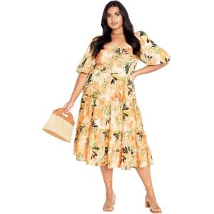 City Chic Plus Size Ariella Cotton Tiered Maxi Dress(Miami)