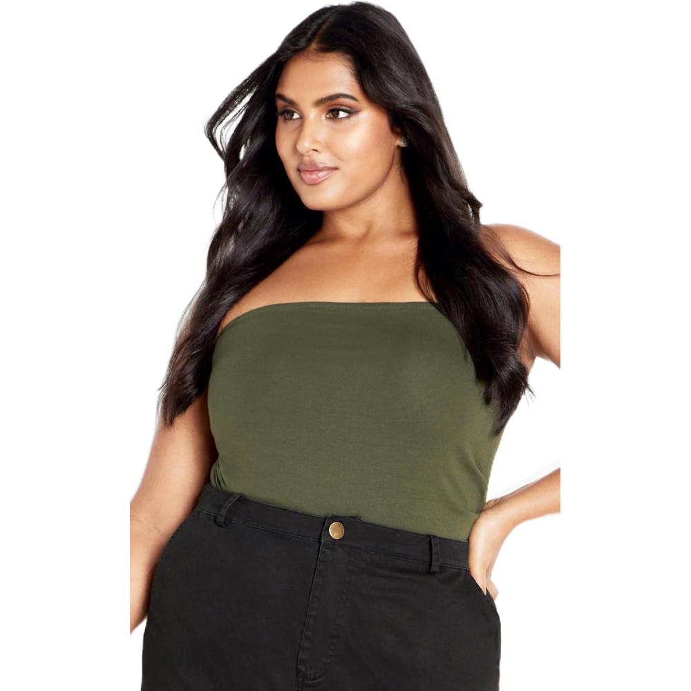 image:imageCity Chic Tube Halo TopKhaki