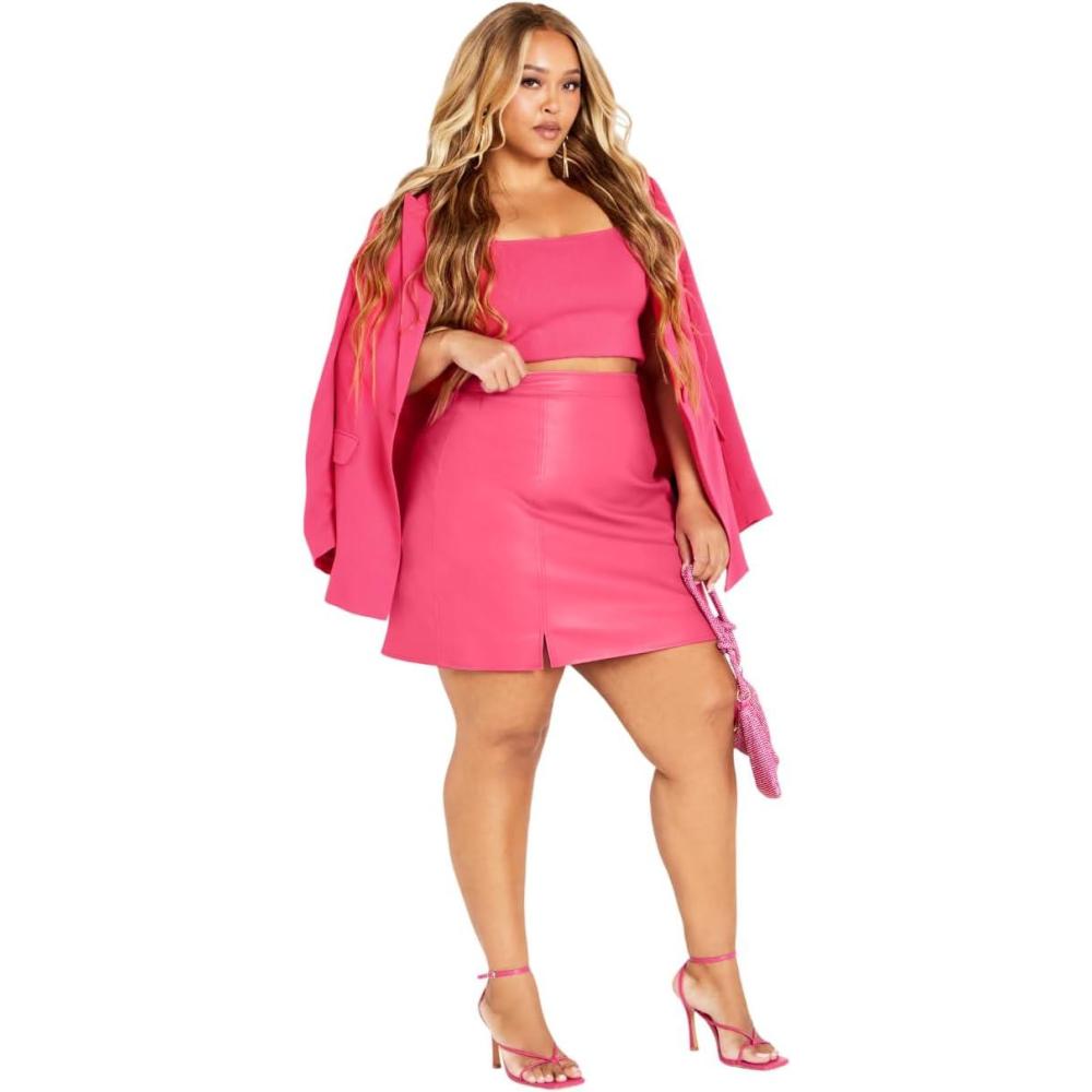 image:imageCity Chic Womens Lanie Compact Knit TopVibrant Pink