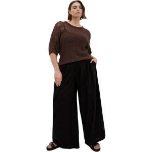 City Chic Plus Size Top – Crochet Knit(Chocolate)