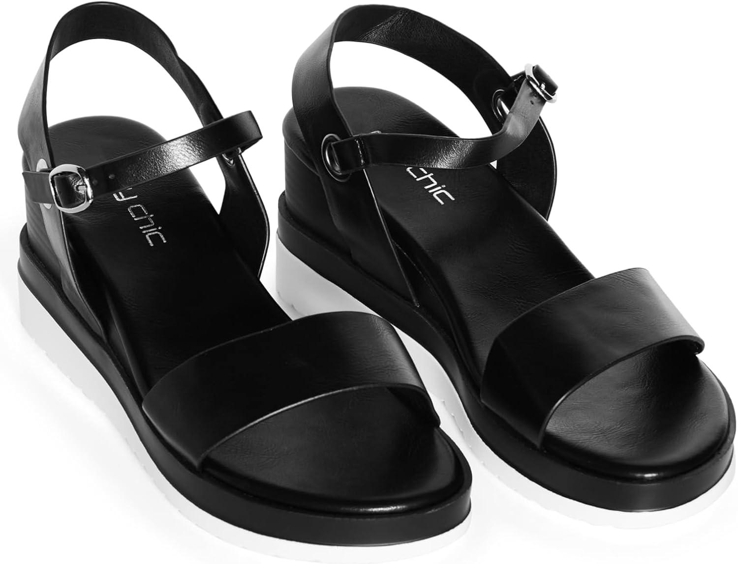 image:imageCity Chic Womens Wide Fit Wild Side WedgeBlack
