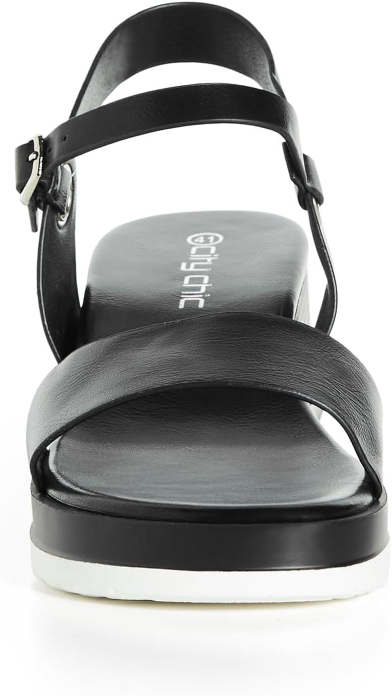 image:imageCity Chic Womens Wide Fit Wild Side WedgeBlack