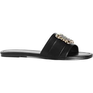 City Chic Bejewel Gold Chain Slide(Black)