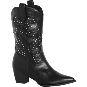 City Chic Women’s Boot – WIDE FIT Western Edge(Black)