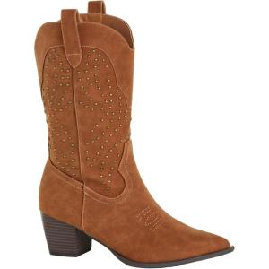City Chic Women’s Boot – WIDE FIT Western Edge(Tan)