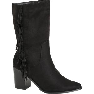 City Chic womens Wide Fit Tassel Mid Boot(Black)