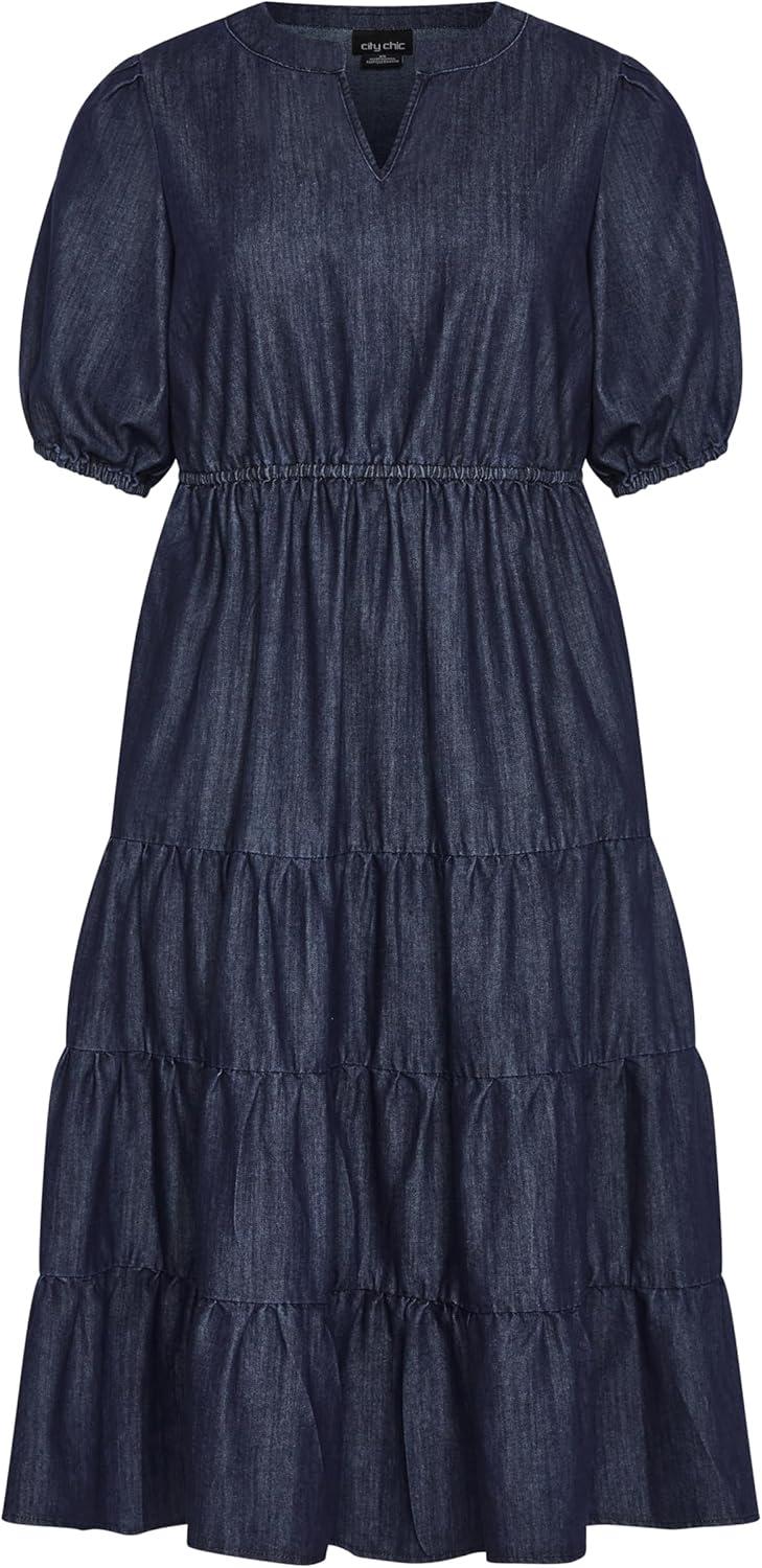 image:imageCity Chic Womens Plus Size Dress AugustDark Denim