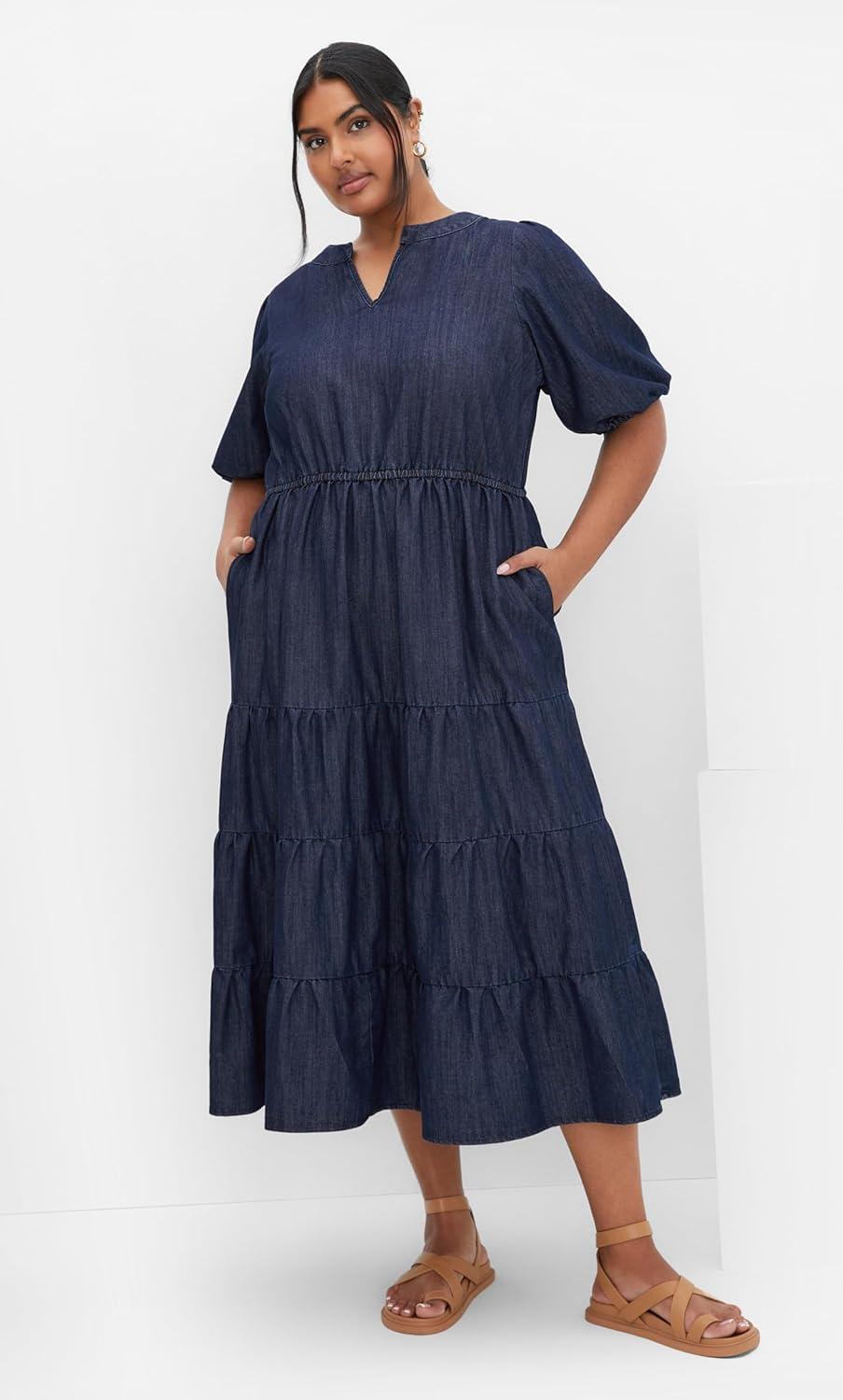 image:imageCity Chic Womens Plus Size Dress AugustDark Denim