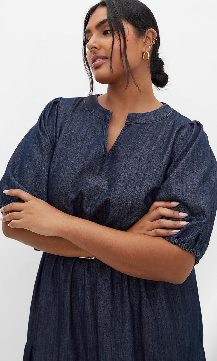 image:imageCity Chic Womens Plus Size Dress AugustDark Denim