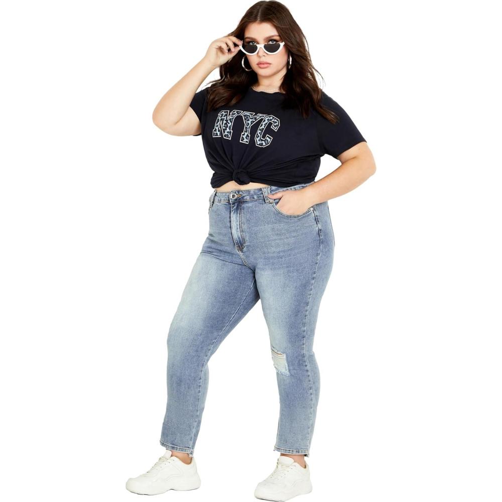 image:imageCity Chic Womens Most Wanted Rip JeanLight Wash