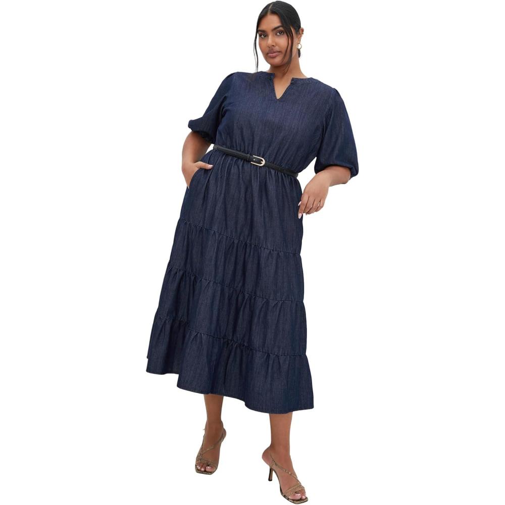 image:imageCity Chic Womens Plus Size Dress  AugustDark Denim