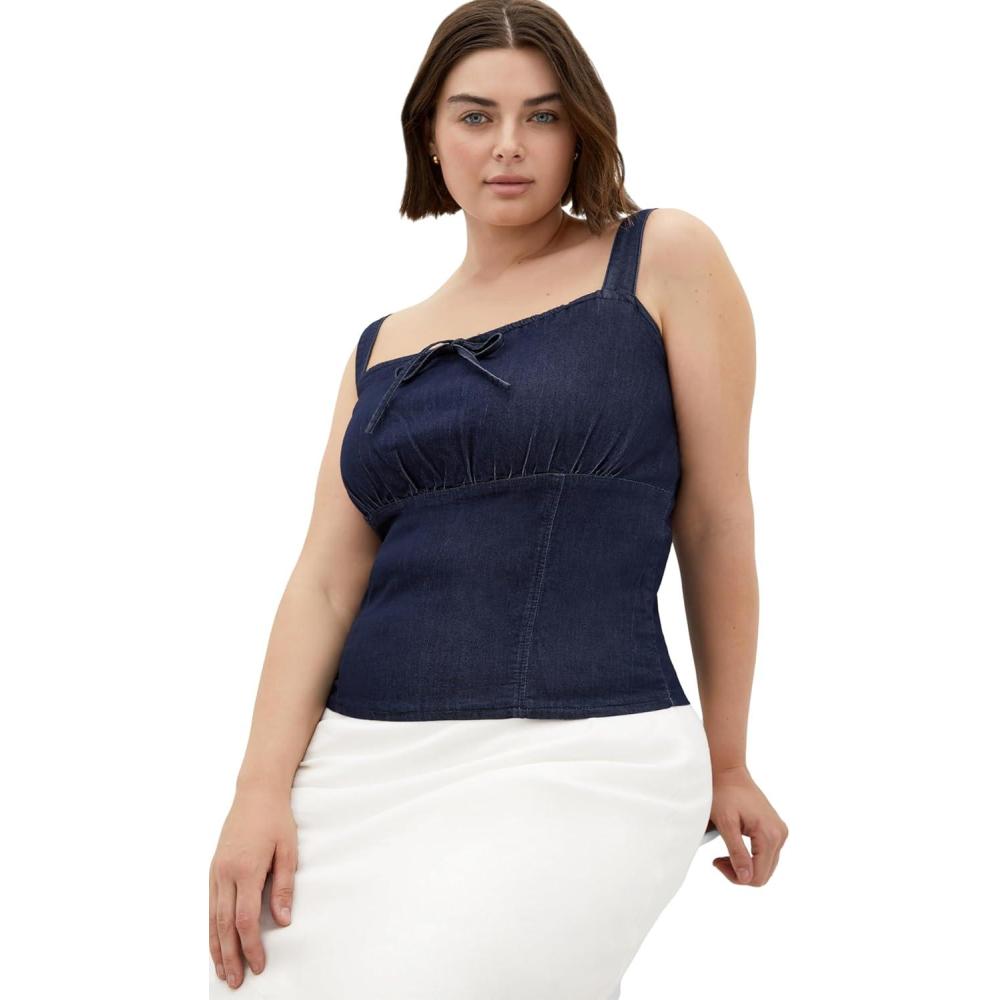 image:imageCity Chic Womens Plus Size Top  Abbie DenimDark Denim